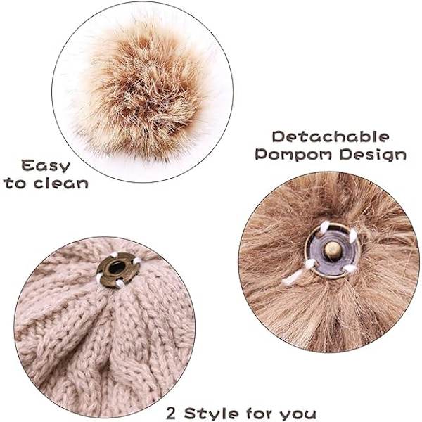 Grå vintermössa för barn med pompom för att hålla pojkar och flickor varma