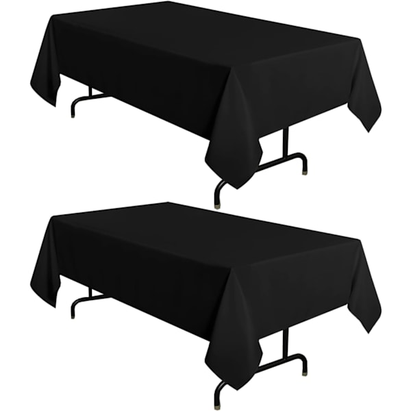 2-pack svart bordsduk 51,1 x 78,7 tum, rektangulär bordsduk - fläck- och