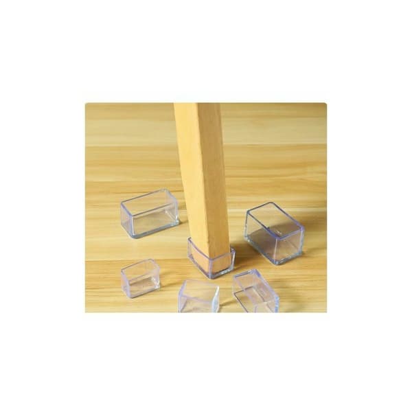 16-pack Rektangulära Silikon Stolsbenskydd (20x30mm) - Möbeltillbehör, Glidare, Socklar och Benöverdrag