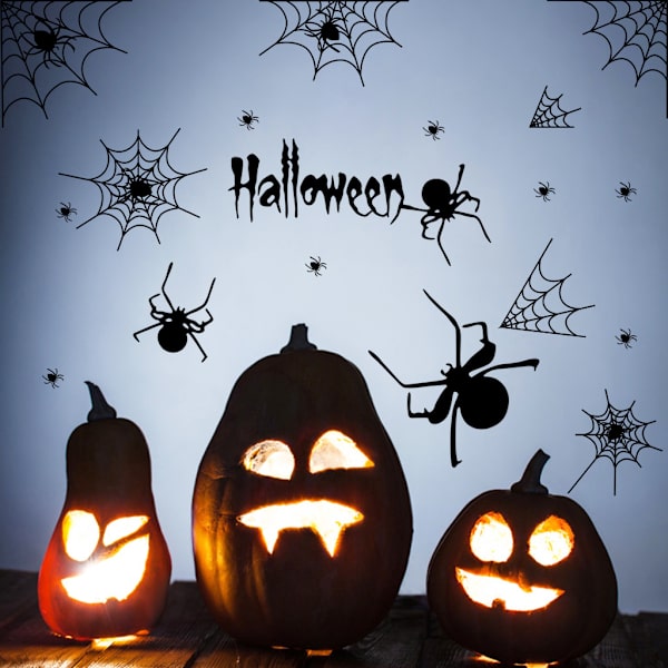 Tarra Halloween-koriste Deko DIY Ikkunatarralevyt Lasi Vinyyli Ovi Kurpitsa Hämähäkki Lepakko Seinä