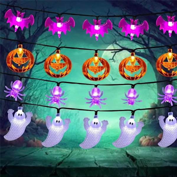 Halloween Lyktkedja, Liten Pumpa 3 meter, 20 lampor, Batteridriven Pumpa Lyktkedja