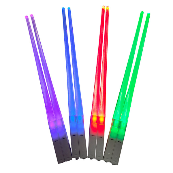 LED-lysende spisepinner, ett par, lysende lyssabel spisepinner, gjenbrukbare red