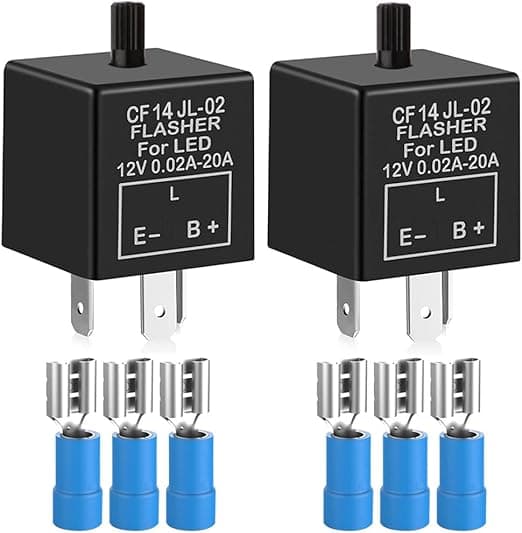 2 stk 12V 3-pin justerbart blinklysrelé for LED-blinklys CF-1