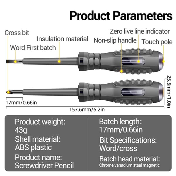Dele til AC Digital Spændingstester Induktionstest Kontakt Blyant Vol