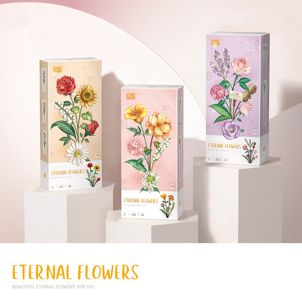 Blomsterbuket Byggekit/Klodser, DIY Legetøj til Gave 547 Stk P