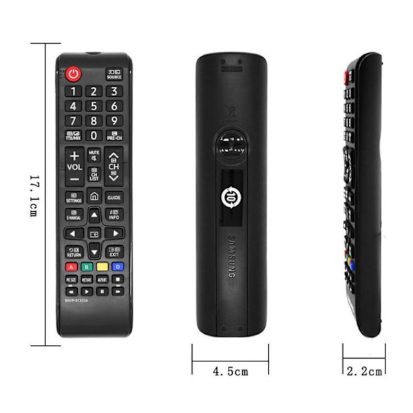 Svart universell fjärrkontrollskydd kompatibel med Samsung BN59-01199F/01303A Smart TV-fjärrkontroll