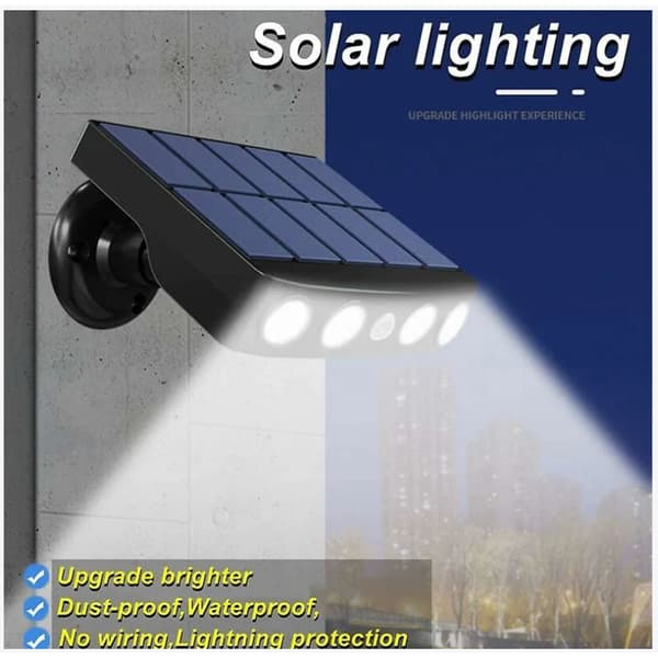 Utendørs solcellelampe, [2 stk] Utendørs solcellelampe bevegelsessensor, 360° utendørs solcellelyskaster [120