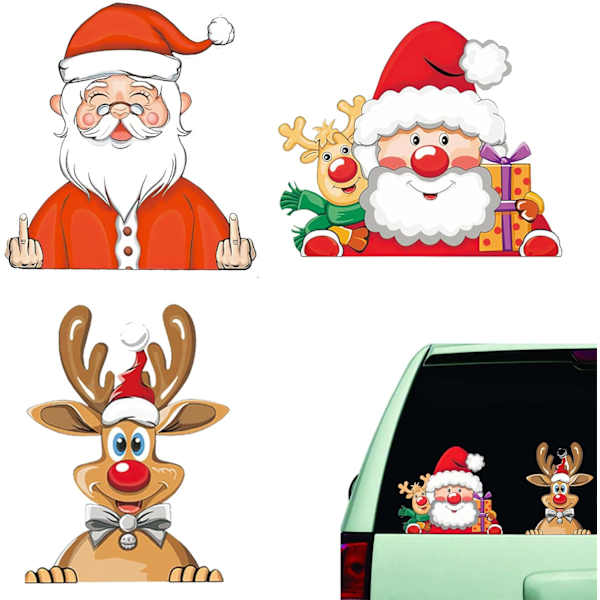 Jouluautotarrat, hauskat jouluautotarrat DIY-autotarrat Santa Claus Elk Jouluautotarra Chri