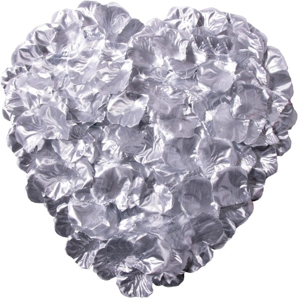 2000 Kunstige Roseblader - Sølv, til Valentinsdag Frieri, Bryllupsdaggave