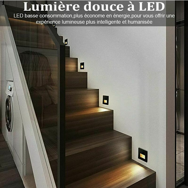 3W LED Nedfelt Vegglampe Trappelys M Lys A