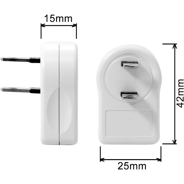 USA Power Socket Adapter 1-15P 2 Pole 2 Outlets 90° Venstre og Højre