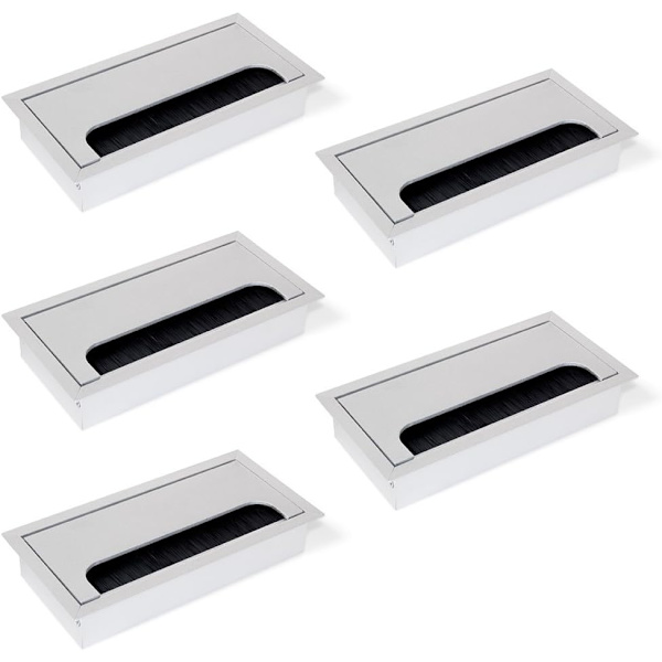 Neliömäinen kaapeliläpivientikansi 160x80mm upotukseen pöytälevyyn,