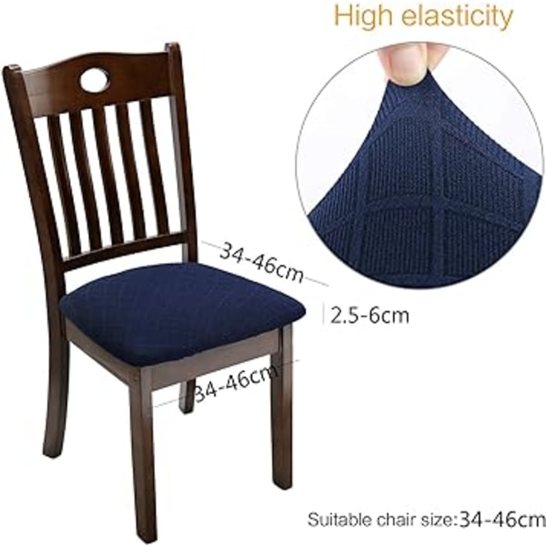 (Mörkblå, 1) Waffle Jacquard Stolsöverdrag Stretch Sitsöverdrag Skydd för Matrum Kontor Hotell Bröllop