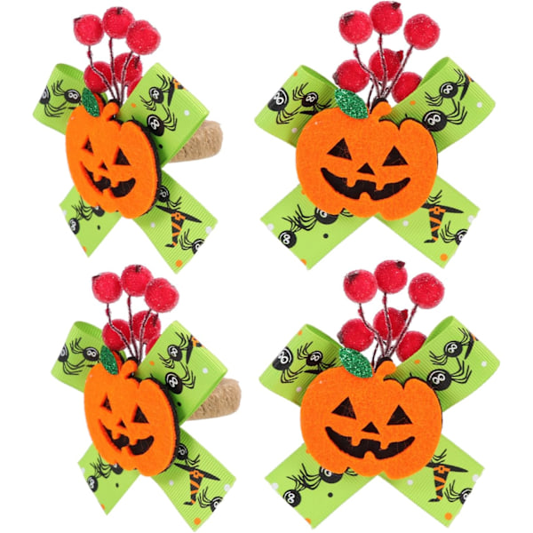 4 stk Gresskar Serviettringer Halloween Serviettringer Serviettklemmer Halloween Festartikler Polyester