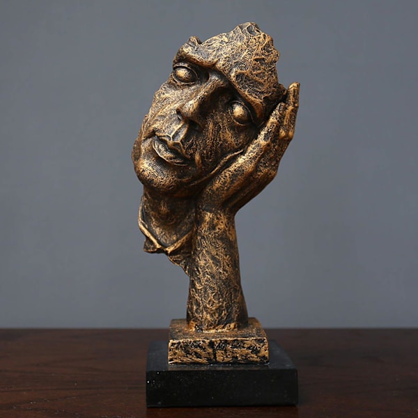 Tænker Statue, Moderne Statue Stilhed Er Guld, Bronze Skulptur D