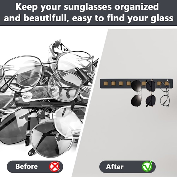 Træsolbriller Opbevaring Vægmontering til Solbriller Briller Vægdisplay Vægmontering Solbriller Ho