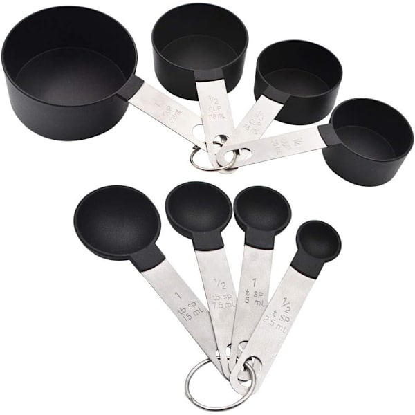Plastmätkopp med måttsked - 8-delat set - Kopp en