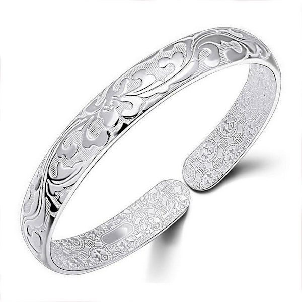Dam Smycken Silver Armband Mode Manschett Armband Kedjeband