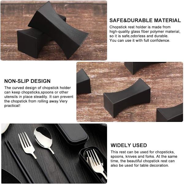 10 stk. Spisepindeholder, Sort Spisepindeholder Fiberglas Poly