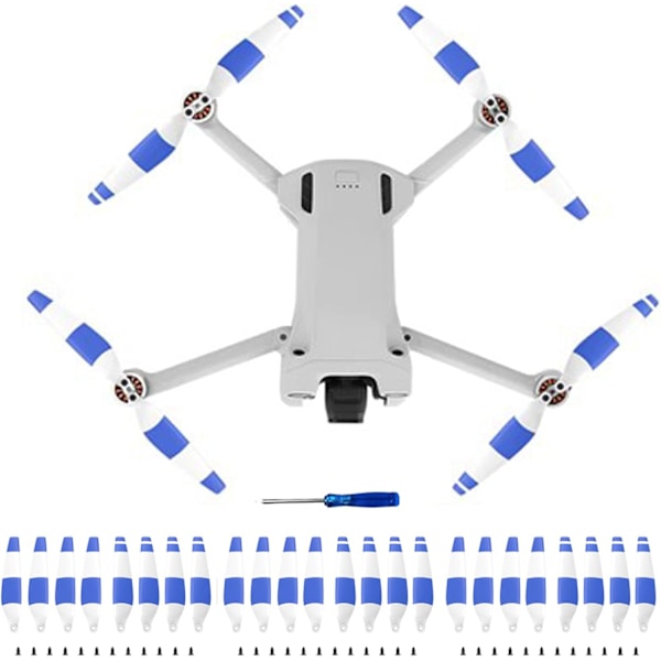 24 kpl Potkuria DJI Mini 4 Pro/Mini 3 Pro -korvaavat potkurit, matalan melun siivet 6030F (Blue）