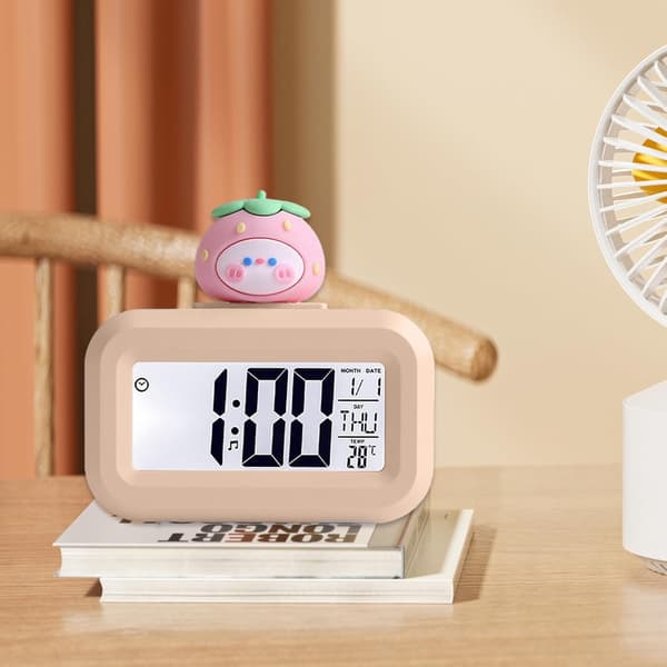 Högdefinitions LCD-väckarklocka med bakgrundsbelyst display Multifuncti