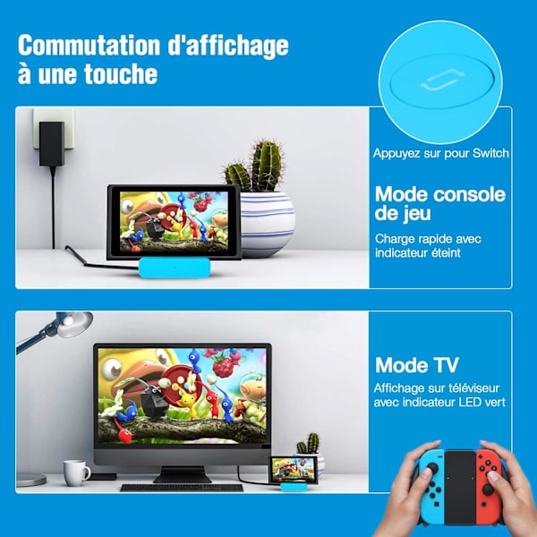 Powerextra-sovitin Nintendo Switchille - Switch Dock Portable TV