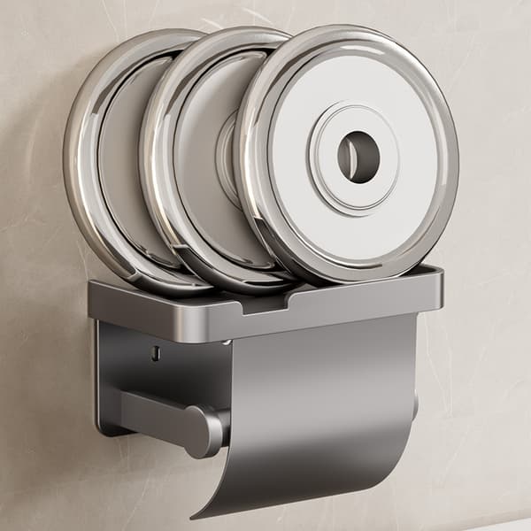 Toalettpappershållare, Aluminium, Grå