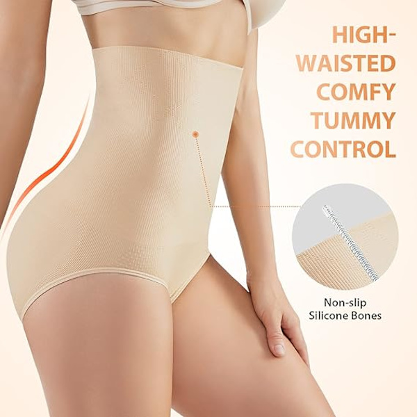 （63,3-76,6 cm）Damunderkläder Shapewear Hög midja Magekontroll Knickers Slankande Sömlös Midja S