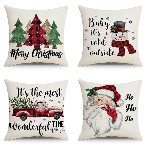 Jul Kuddeöverdrag 45x45 Set om 4 (Stil 31)