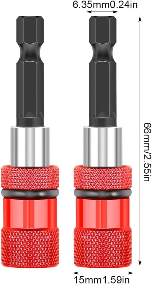4 stk. magnetisk bitholder, slagboremaskine bitholder med 1/4 I