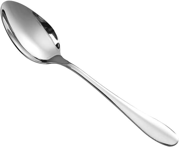 12-delars extra stor middagssked i rostfritt stål, 20 cm