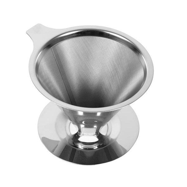 Kaffe filter kop 300 mesh, rustfrit stål mesh filter kop (L)