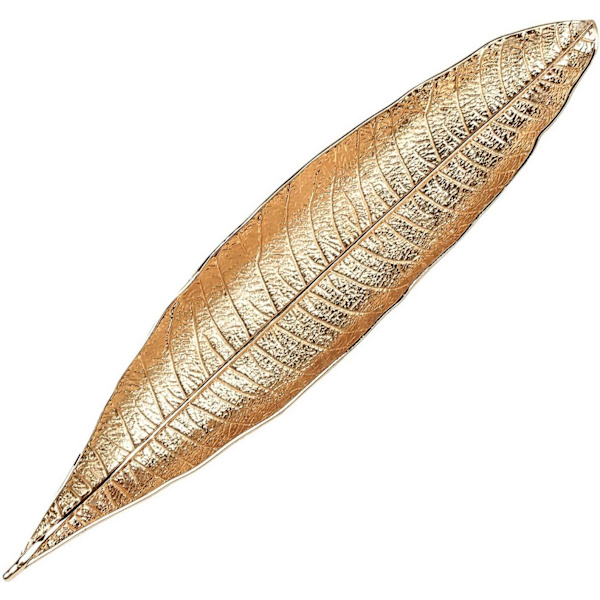 Røgelseholder, 24,5 cm Metal Røgelseholder Bladformet Røgelsebrænder, Røgelsespindholder Askebæger Røgelseholder Pind Hjemmeindretning Duft (Guld)