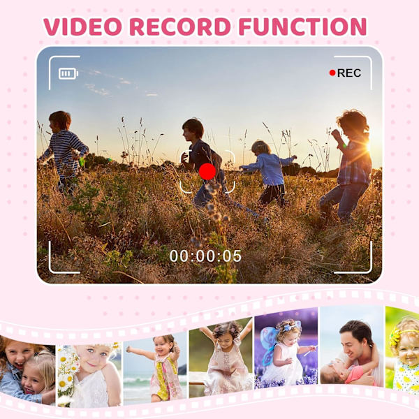 Børne kamera, 2,0 tommer børns digitalkamera, mini genopladeligt børnekamera videokamera gavelegetøj til Gi