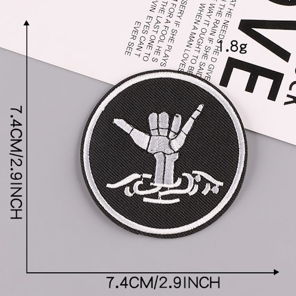 Broderade Strykjärnspåsar, (Skalle/Punk) 20 st Patch Stickers, Vinta F