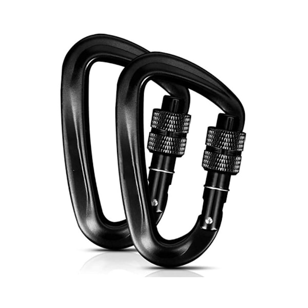 2 stk. 12kN (2697 lbs) Heavy Duty Lettevægts Låsekarabiner