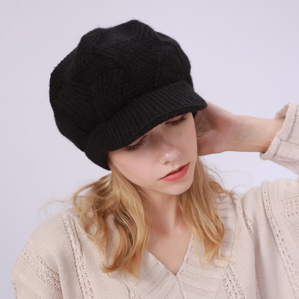 Dame Beret Hat Vinter Strik Hat Dame Beret Varm Strik Cap