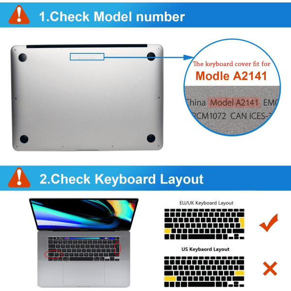Cover kompatibelt för 2019 MacBook Pro 16-tums Touch Bar