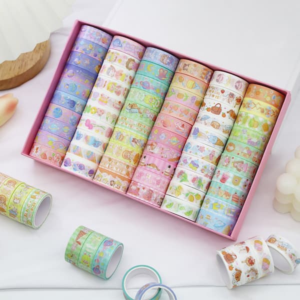 60 rullar Washi-tejp Dekorativt papper Maskeringstejp