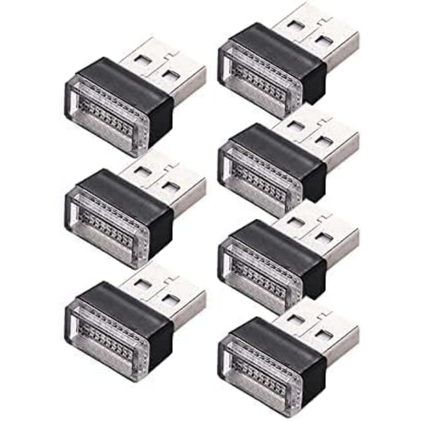 7 stk USB LED-lys for bilinteriør, 5V Plug-in-lys, interiørbelysningssett for datamaskiner, USB