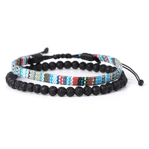 5-pack (Bildfärger) - Surferarmbandssats för män och kvinnor - Bohemisk stil - Strand- och semestertillbehör - Handgjorda G