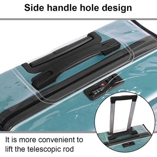 Bagagebetræk til 24 tommer kuffert, bagagebeskytter, transparent