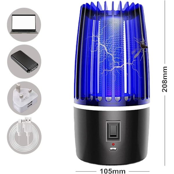 (4000mAh) Hyttystenkarkotinlamppu, 360° UV-hyönteispyydys, 2 in 1 Elec