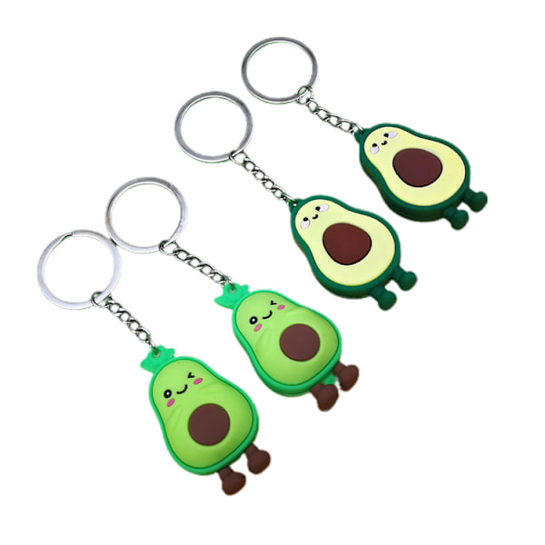 Set med 4 karaktärsformade nyckelringar som passar perfekt ihop i gummi Flerfärgad 4 x 4 cm C