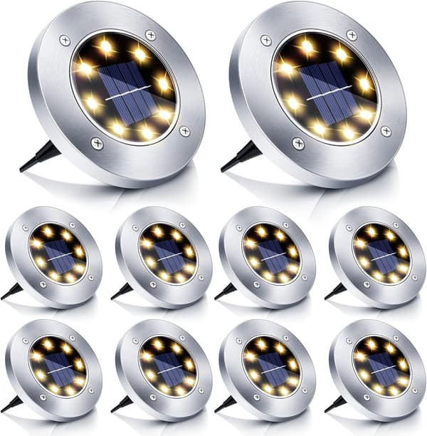 Solcelle gatelys, 10 stk LED solcelle hagelys IP65 solcelle hage