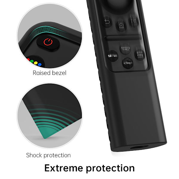Svart fjärrkontrollskydd för Samsung Smart SolarCell fjärrkontroll 2023 BN59-TM2360E, Anti-Lost Skin-Frie