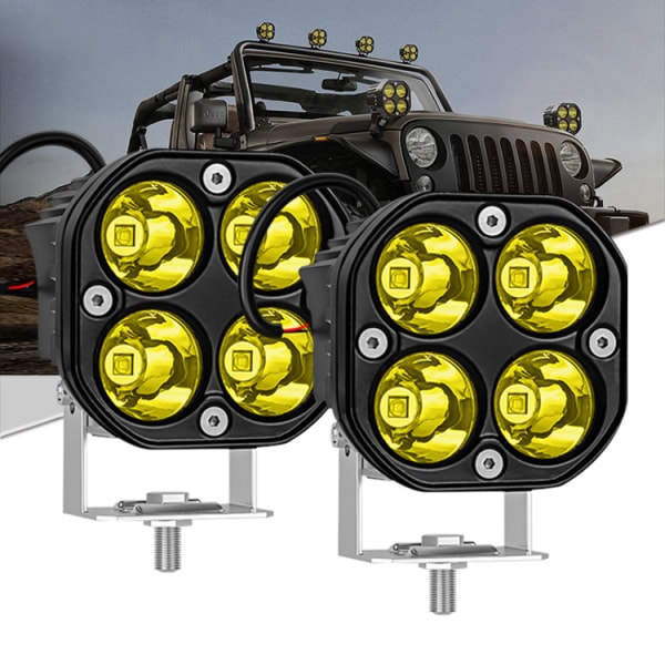 LED Yellow/Amber Driving Fog Lights Pod Lights Offroad Driving Li