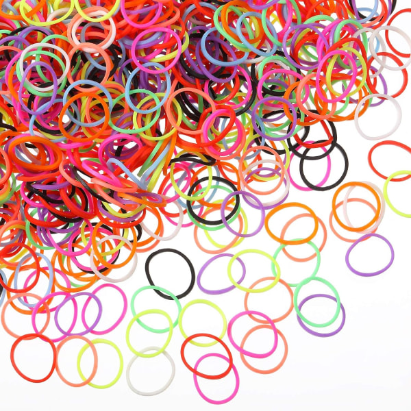 1000 mini gummibånd bløde elastiske bånd til børnehår fletninger hår (Multico