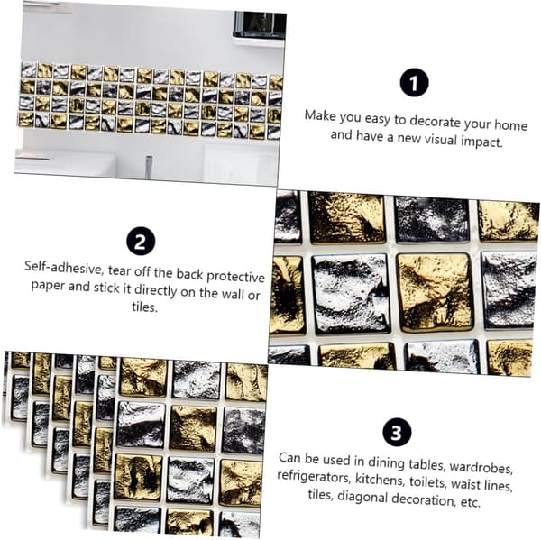 10 stk. Simulerte flis klistremerker flis backsplash flis trim møbler