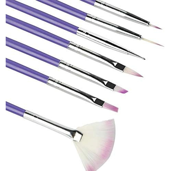 7 st Nagelborstar Allt för Manikyr Nagelkonst Verktyg Målningsgelverktygssatser Hybrid Polish Borstar Set DIY Nagelgel N